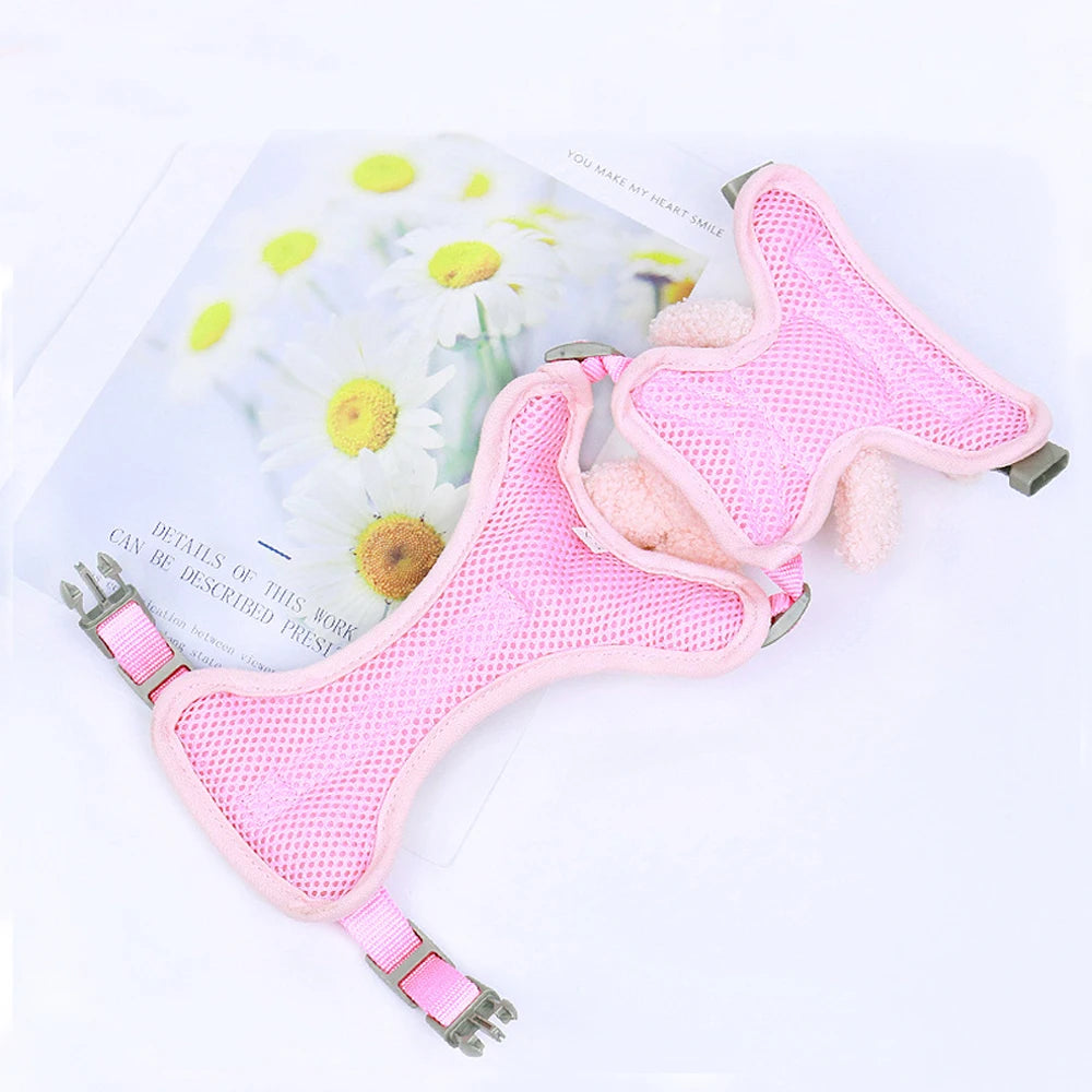 Monochromatic Pet Vest, Harness and Leash Set, Pocket Bear, Clothes for Chihuahua, Yorkie, Walking, Training, Cat, Dog Chain
