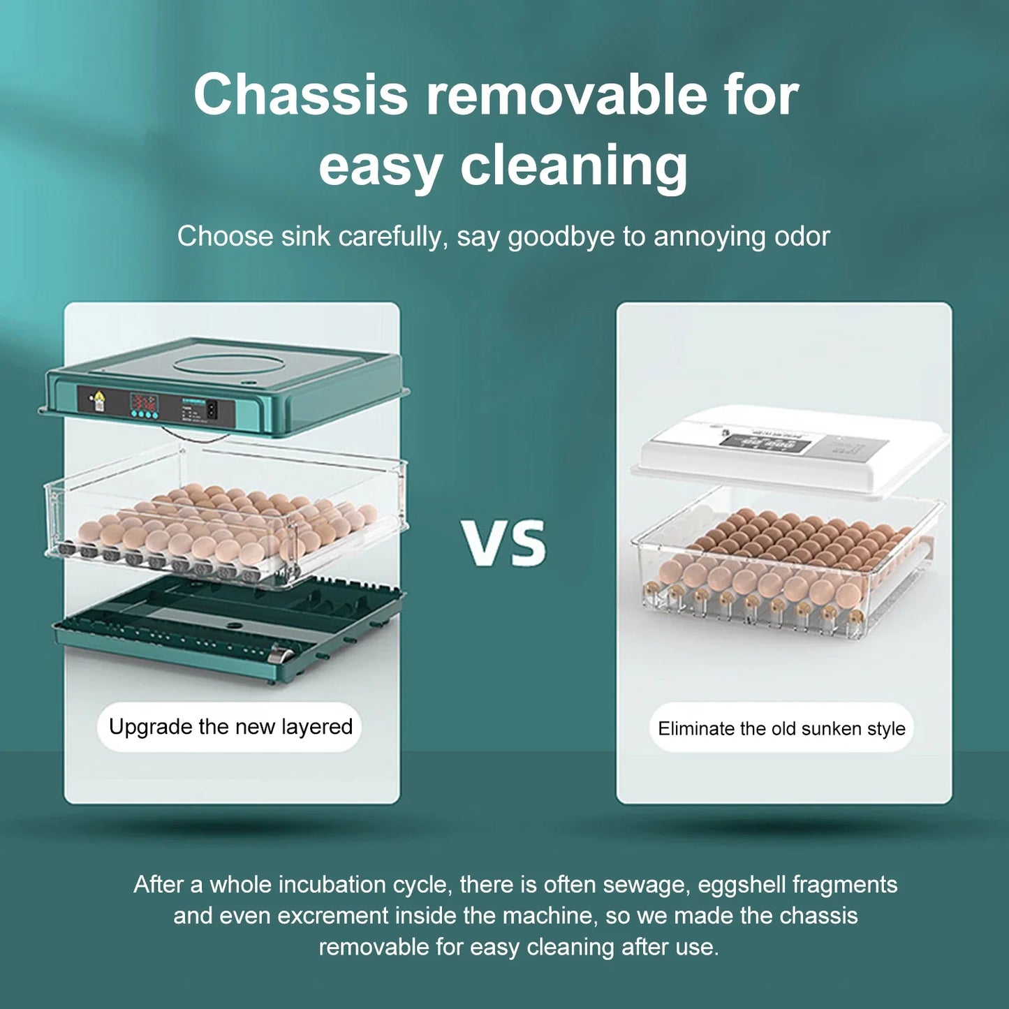 Small Chicken Incubator, Fully Automatic Smart Home Incubator, Chicken Breeding Incubator with Drawer Style Mini Egg Incubator