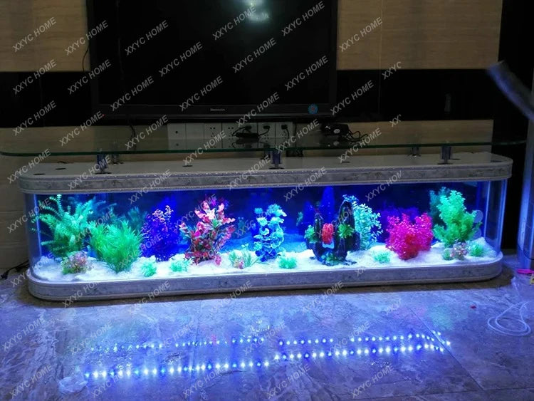 European Fish Tank Aquarium TV Cabinet Ecological Change Water Floor Type