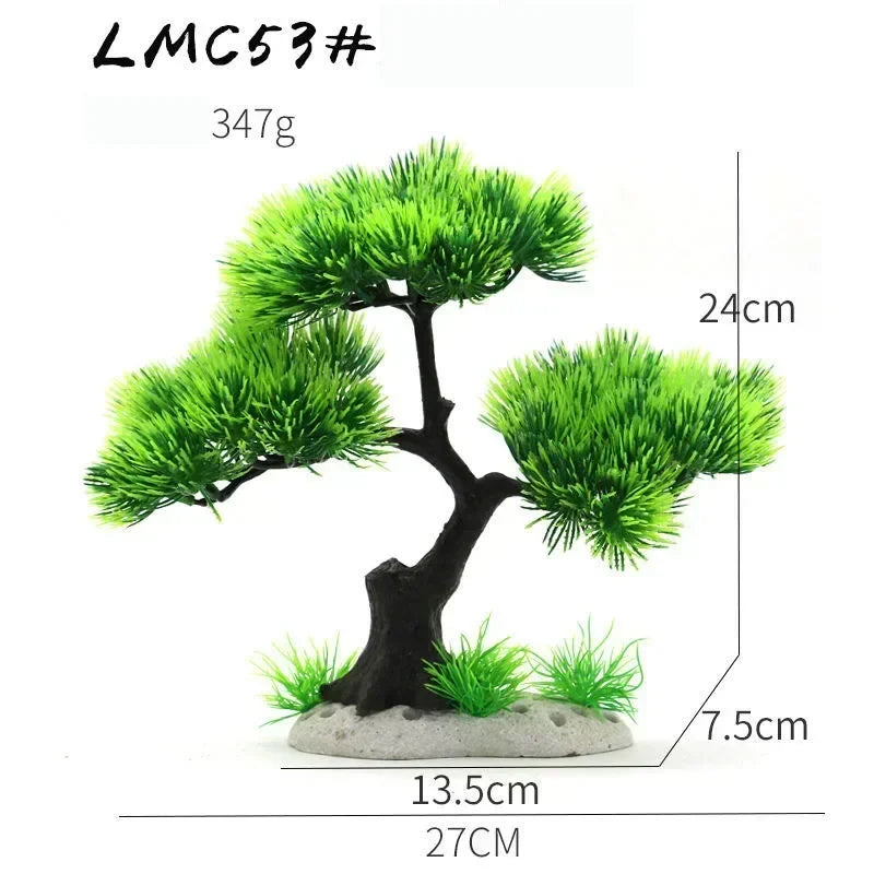 Aquarium Ornaments Simulation Plants Fish Tank Landscaping Decorations Plastic Water Plants Flowers Trees  Accessories