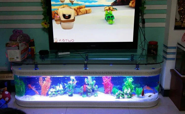 European Fish Tank Aquarium TV Cabinet Ecological Change Water Floor Type