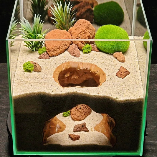 Aquarium Cave Decor Sinkhole Simulation - Fish Shrimp Shelter Turtle Reptile Amphibian Terrarium Decoration