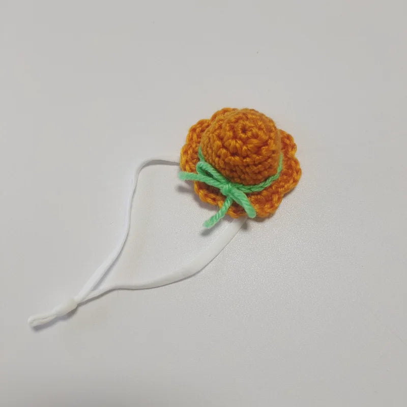 Handmade Knitted Parrot Hat Funny Frog Parrot Hat Small Animal Outfit Suit Adjustable Chin Strap Snake Hat Cute Small Pet Hat