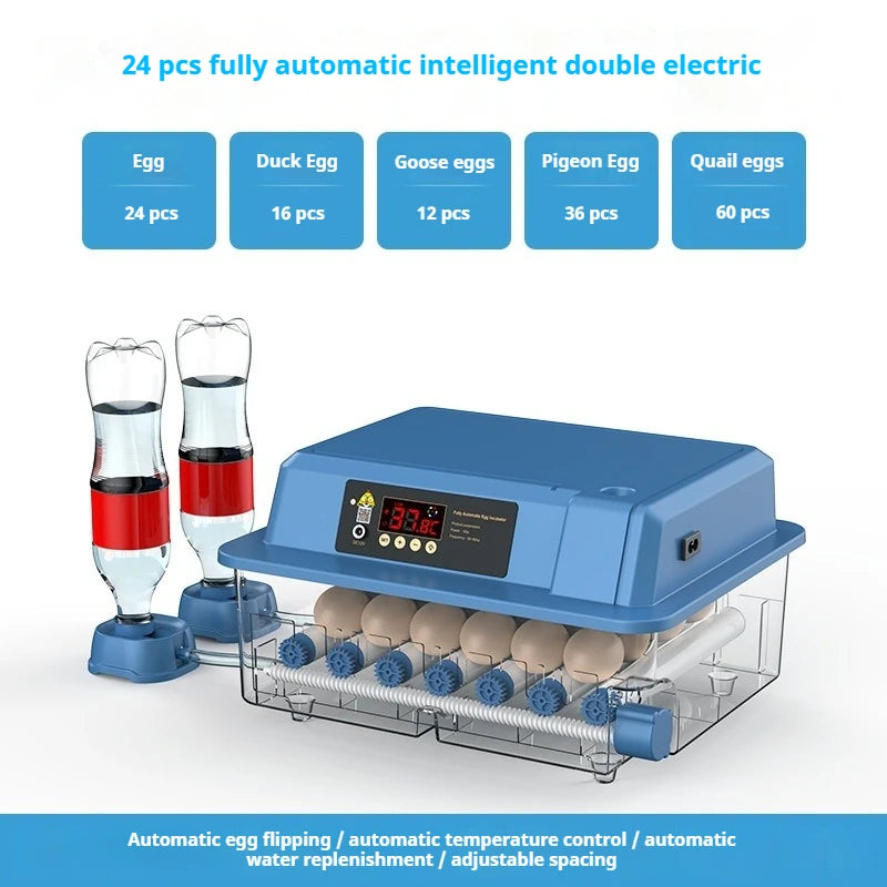 Intelligent Egg Incubator 6/9/12/15/24/36/48/56/64/98/120/128/152/176/192 Eggs for Ostrich Chicken Duck and other Birds