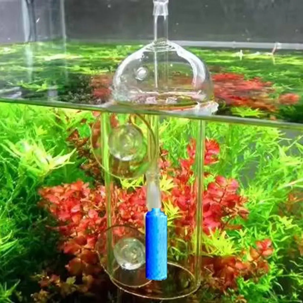 Crystal Glass Fish Tank Dissolved Oxygen Device Anti-Splash Design Preventing Water Splashing Fish Tank Oxygen Aerator