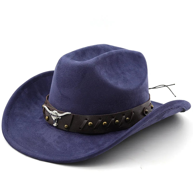 New Western Cowboy Hats Vintage Roll Brim Gentleman Cowgirl Jazz Hat Holidays Party Cosplay Hat