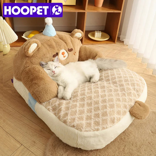 HOOPET Cat Winter Warm All-Season Universal Cat Bed Dog Kennel Sleeping With Pet Cat House Winter Cat Sofa Cat Cushion
