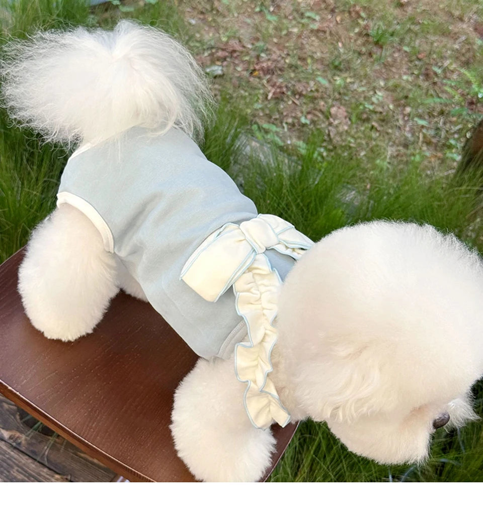 Teddy Four-Legged Neuter Suit Pet Autumn Vest Puppy Belly Protection Sleepwear Solid Color Dog Clothes