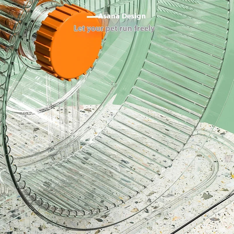 Hamster Silent Exercise Wheel - Dual ABEC-7 Bearings & Adjustable Stand, Extra Wide 28cm for Syrian/ Roborovski hamster, Anti-Shock Base