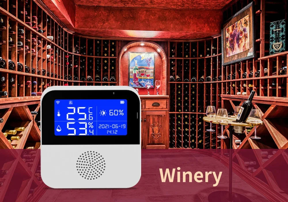 WiFi Tuya Smart Life LED Display Temperature Humidity Sensor Living Room Office Indoor Aquarium Water Temperature Detector Line