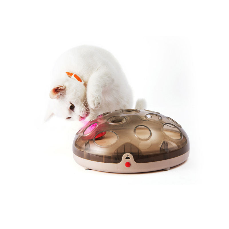Electric Cat Toy Turntable Pet Interactive Kitten Catches Mouse Plush Toys Play Board Funny Cat Supplies Cats Scratching Board
