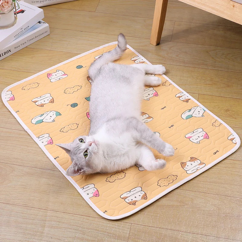 Pet Summer Cooling Latex Pad Cute Cartoon Pattern Cat Dog Sleeping Mat Kennel Ice Silk Cool Mats Floor Sofa Blanket Pet Supplies