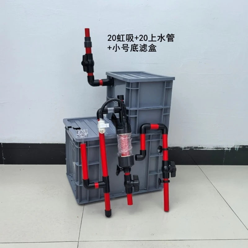 No punching, upper filter, bottom filter, siphon anti-overflow, automatic start-stop fish tank turnover box bottom filter