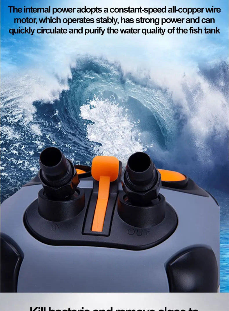 External Filter Bucket for Fish Tank 3 in 1 Water Purification Silent Circulation Pump High Efficiency Aquarium Cleaning Tool