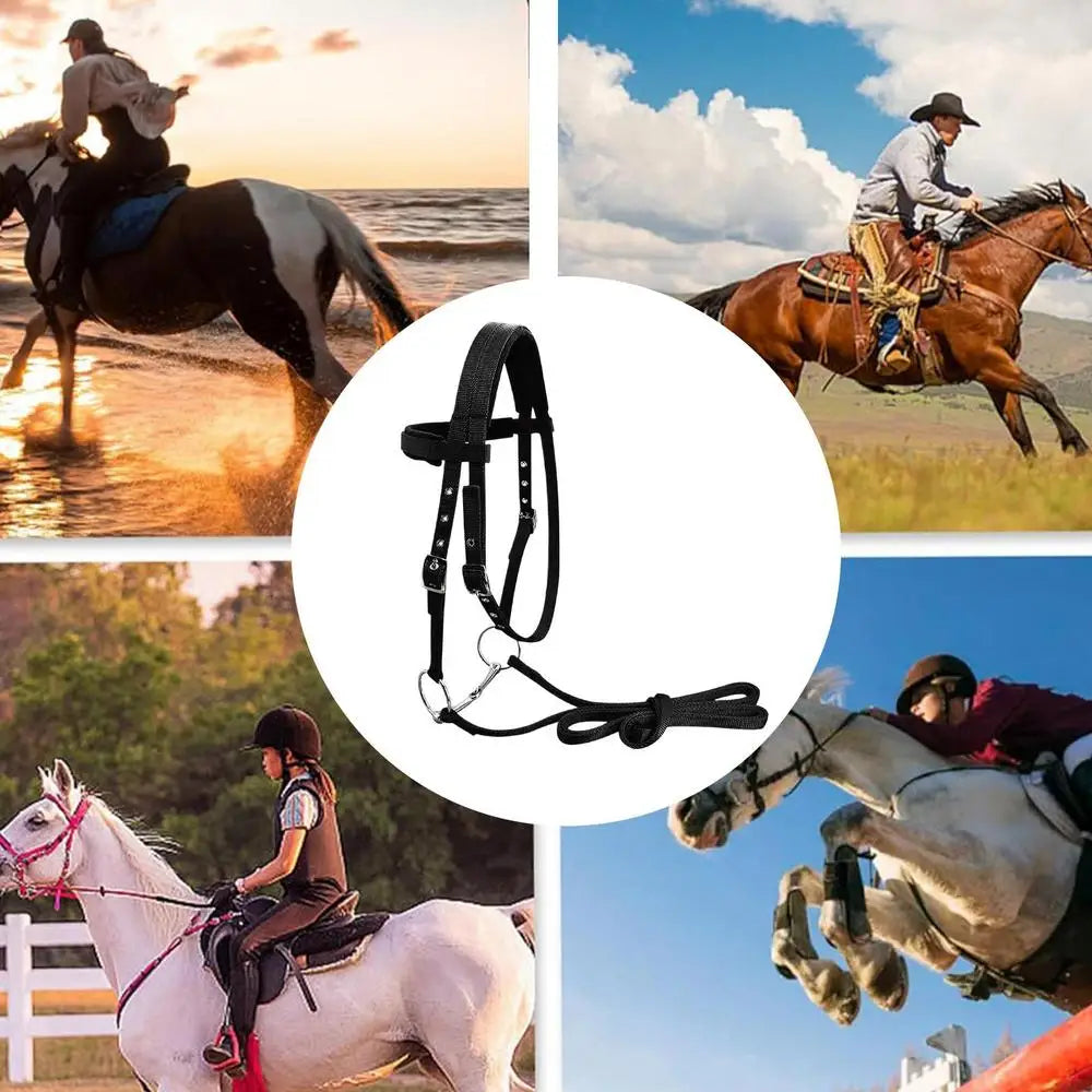 Horse Bridle Headband Chin And Throat Halters For Horses With 3 Adjustable Buckles Equestrian Training Throat And Chin Leading