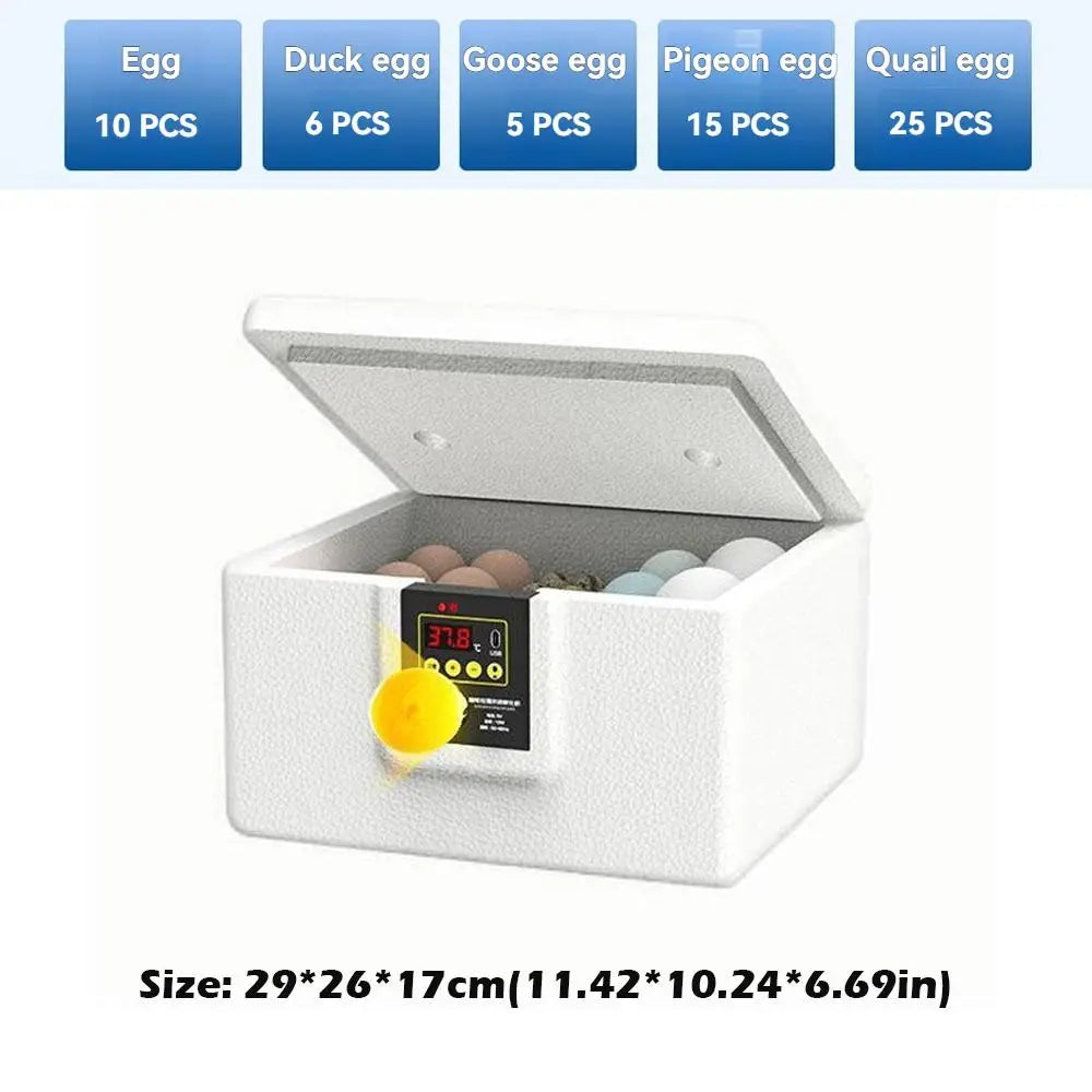 24-hour Thermostatic Small Poultry Egg Incubator Temperature Control Intelligent Biomimetic Waterbed Full Automatic Quiet