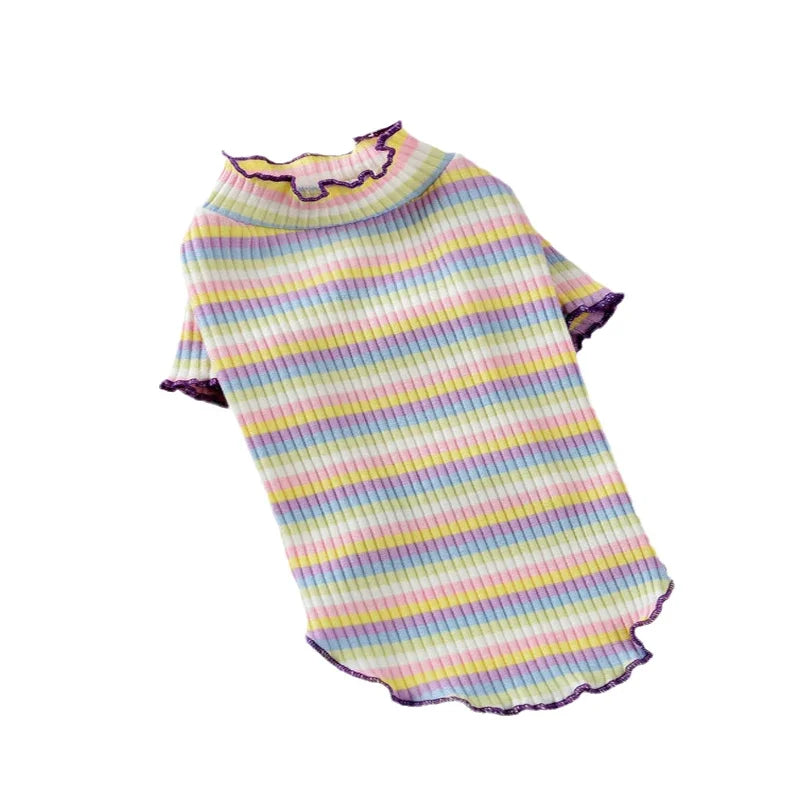 Spring Cotton Pet Cat Clothes for Cats Clothing Sweet Stripe Sphynx Cat Vest Shirt Hairless Cats