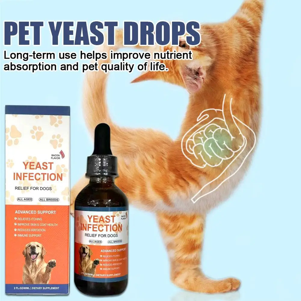 60ml Pet Yeast Drops - Regulate Digestive System, Improve Diarrhea And Constipation, And Enhance Skin And Hair Health