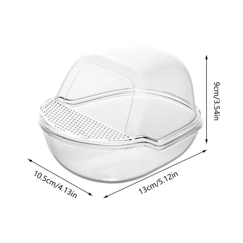 Hamster Sand Box Transparent Shower Room For Gerbil Large Transparent Hamster Toilet With Scoop Set Small Animals Cage