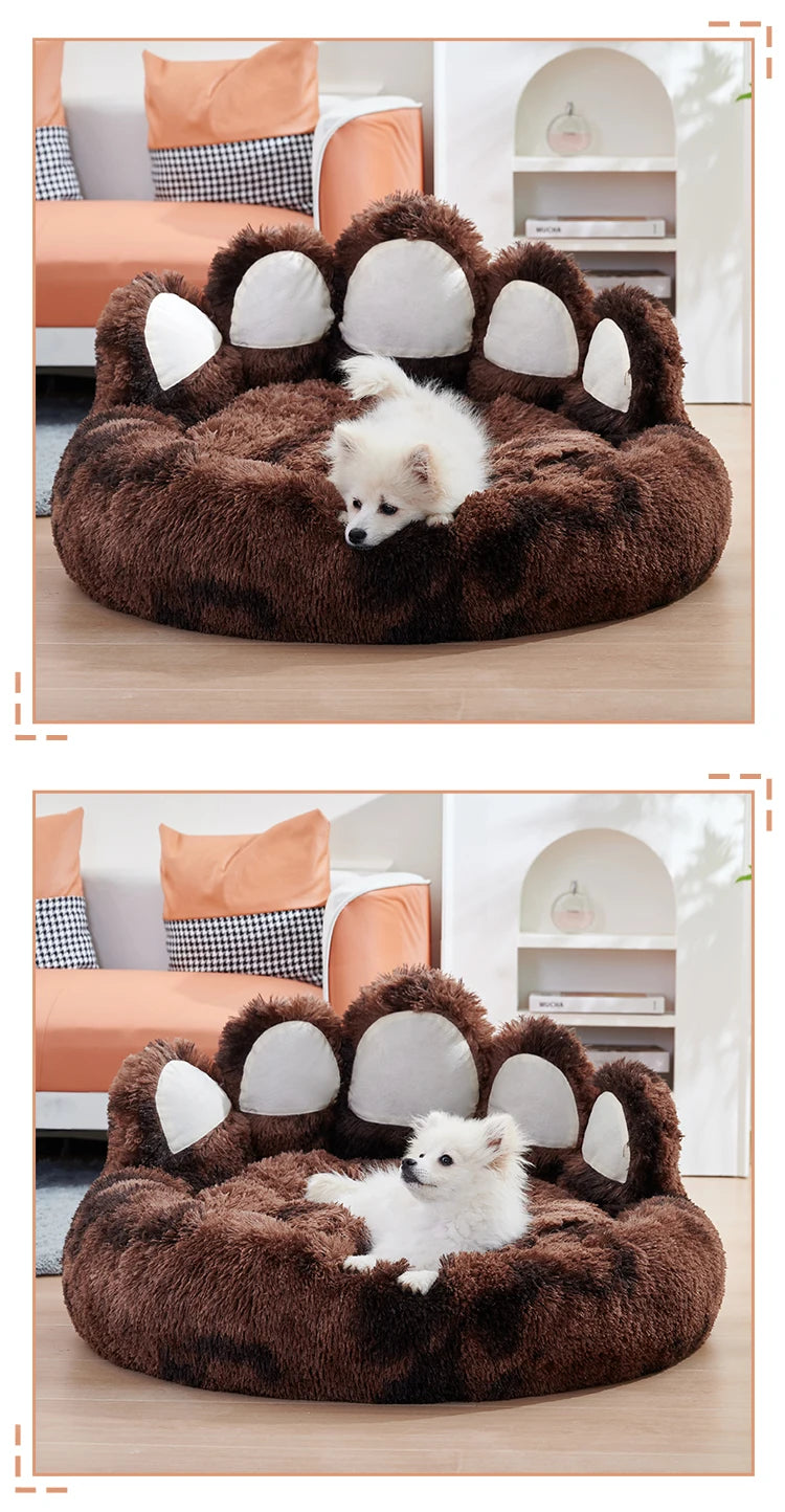 Cozy Comfy Pet Dog Bed Paw Shape Warm Dog Bed Cushion for Your Furry Friend Fluffy Dog Bed Cat Mat Deep Sleeping Warm