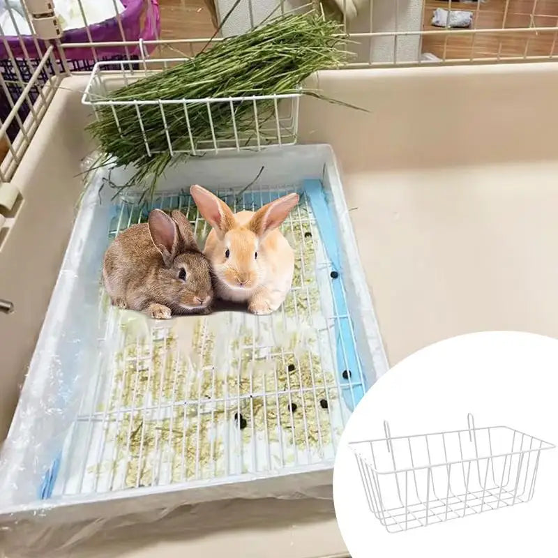 Guinea Pig Hay Holder 2Pcs  Metal Feeder Bunny Hay Feeder Grass Holder Small Animal Basket With Hooks For Ferret Bunny