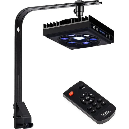 Light - 60Watts Reef Light for Coral Sunrise Sunset Moonlight Fish Tank Light with Screen Timer for Marine Aquarium Salt