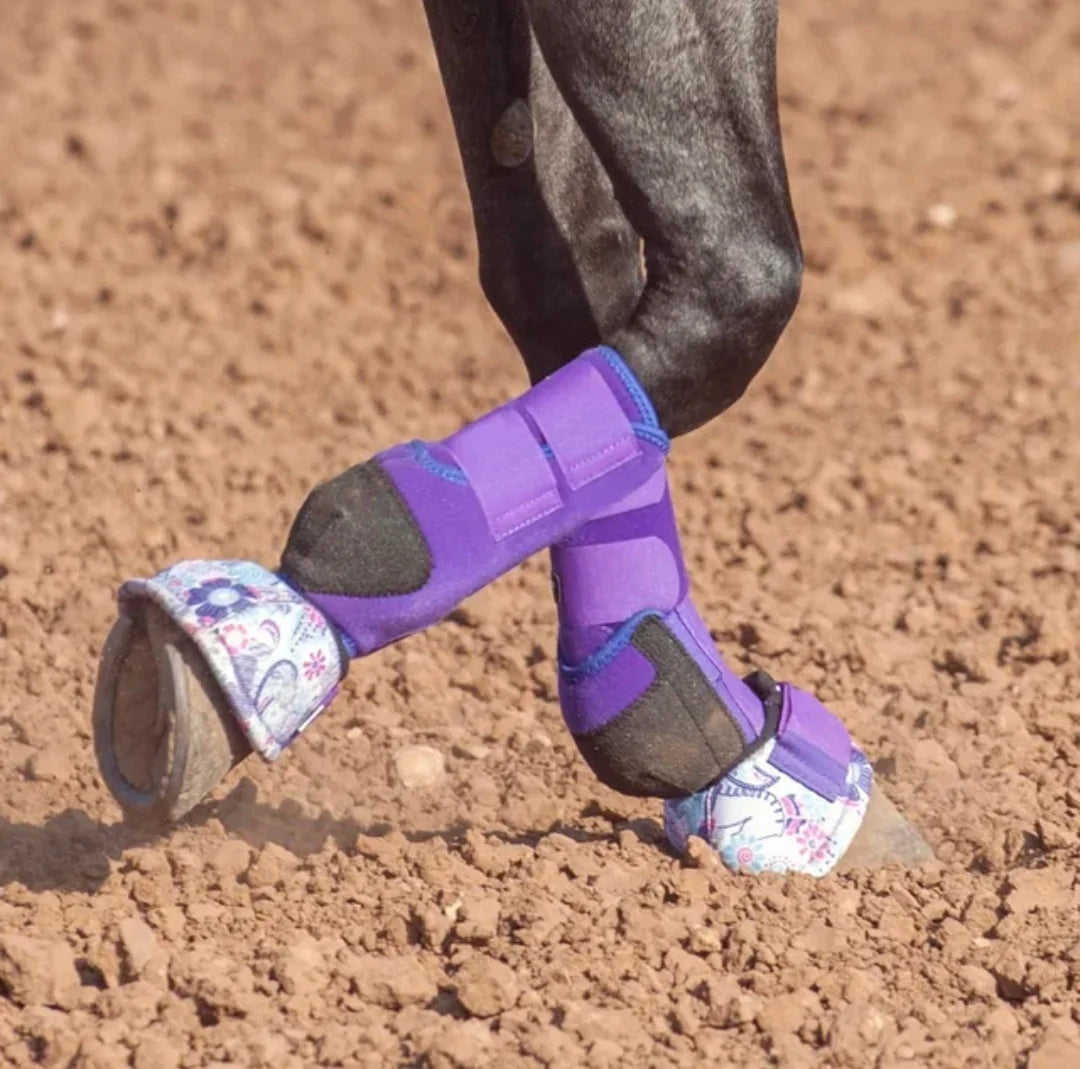 Horse Hooves Sets of Horses Leg Guard Set Horse Racing Bell Boots Horseshoe Watchband Convex Block Anti-Rotation Horse Equipment