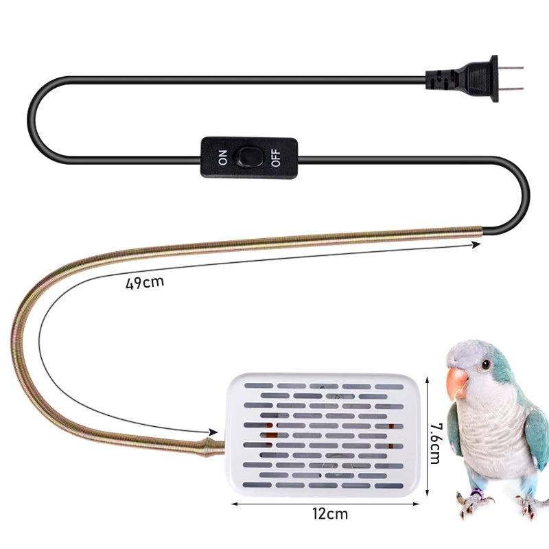 Bird Cage Heater Integrated Heater Warming Heat Lamp Parrot Insulated Lamp Anti Bite Warmer Light For Parrot Bird Tools