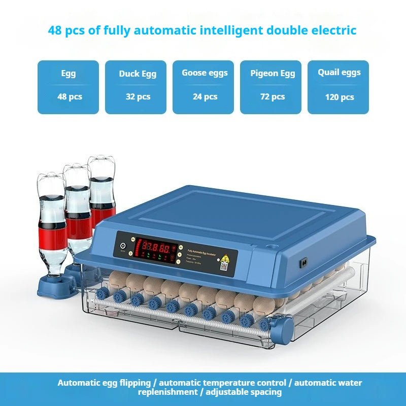 Intelligent Egg Incubator 6/9/12/15/24/36/48/56/64/98/120/128/152/176/192 Eggs for Ostrich Chicken Duck and other Birds