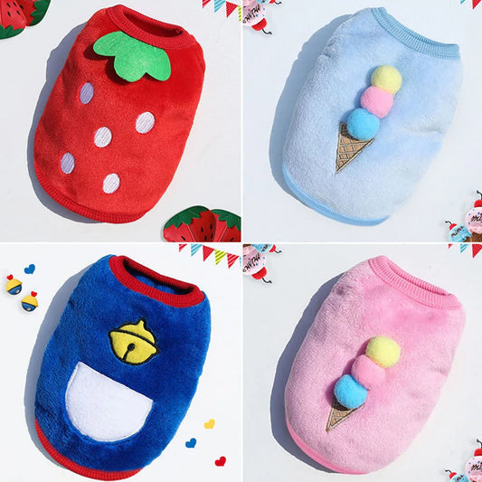 Cat Sweater Small Dog Clothes Winter Warm Cute Pet Sweaters Flannel Cat Vest Outfits for Chihuahua Yorkie Dachshunds Small Dogs and Hairless Cats