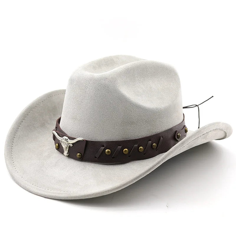 New Western Cowboy Hats Vintage Roll Brim Gentleman Cowgirl Jazz Hat Holidays Party Cosplay Hat