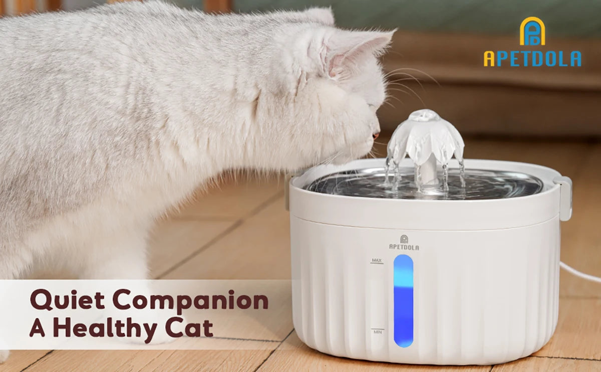 Cat Water Fountain Automatic Pet Water Dispenser for Cats Dogs with Stainless Steel Tray 6-level Filtering System fp10
