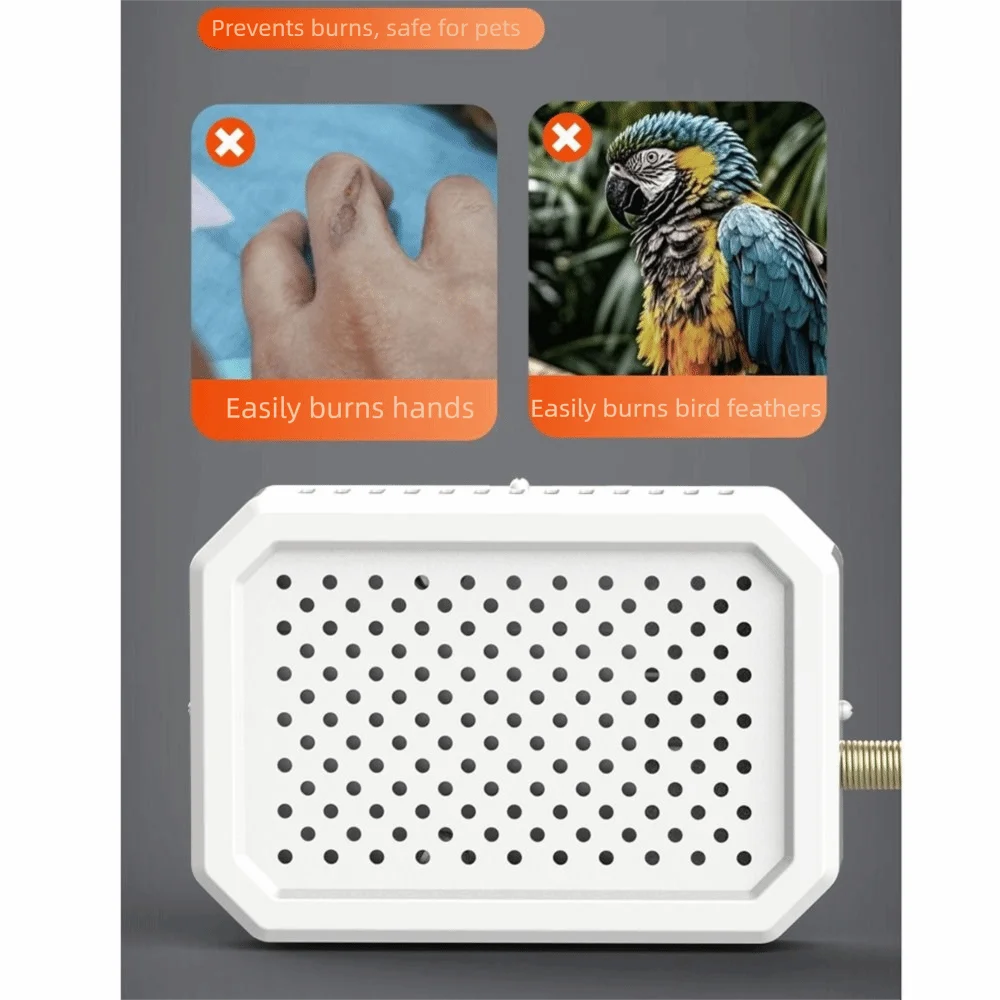 Thermostat Controlled Bird Cage Heater Safe Heating Lightless Design Winter Pet Warmer Quickly Warm Anti Bite
