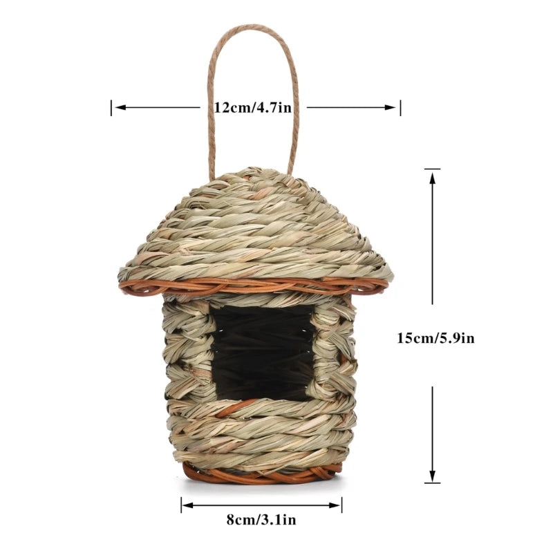 16 different Birds Nests Bird Cage Natural Grass Egg Cage Bird House Outdoor Decorative Weaved Hanging Parrot Nest Houses Pet Bedroom