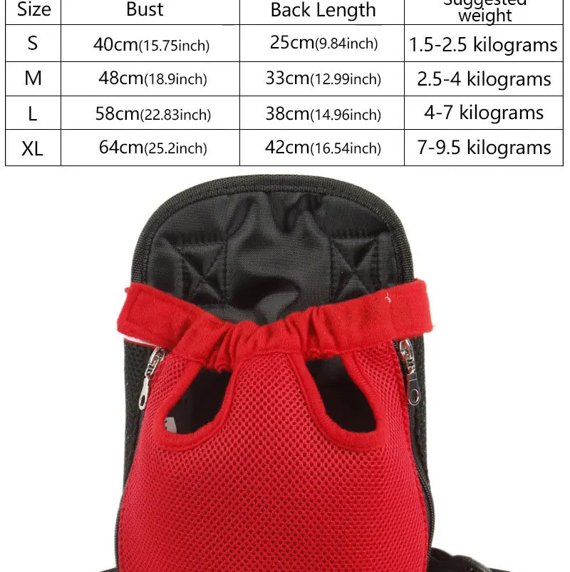 Adjustable Dog Front Carrier Legs Out Breathable Portable Travel Pet Dog Carrier Backpack Mesh Carrier for Dog Cats Outdoor