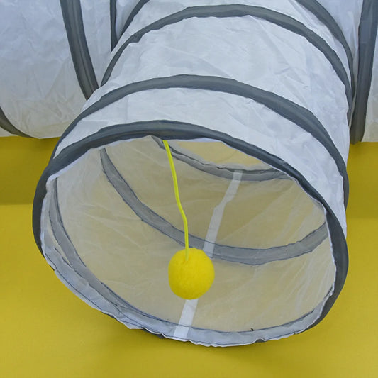 White Cat Tunnel Pet Supplies Funny Kitten Toys Foldable Toys For Cats Pet Training Interactive Fun Toy Play Tunnel Tube