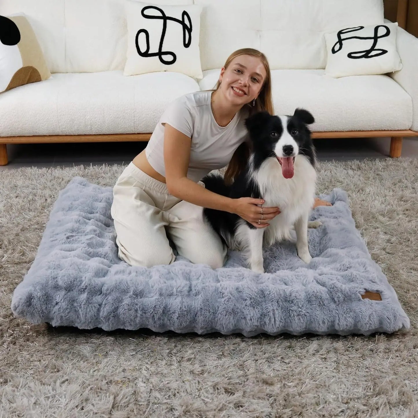 Ultra Plush Dog Bed Soft Pet Cushion Large Dog Crate Puppy Mattress Washable