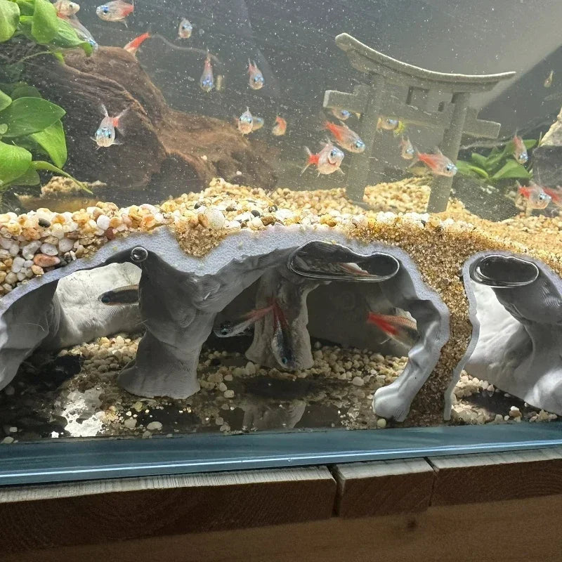 Fish Tank Underwater Palace Hiding Cave for Fish Shrimp Reptiles Shelter, Landscaping Ornaments 3D Printed Aquarium Decorations