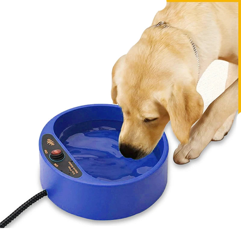 Dog Heated Water Bowl Pet Thermostatic Dog Bowl for Cats Dogs Chicken Birds Outdoor Winter 2L Water Bowl