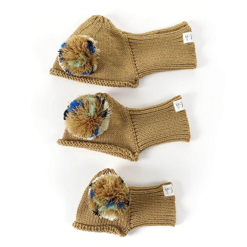 Cute Christmas Pet Hat with Ball, Warm Winter Hat, Puppy, Whippet, Greyhound, Bichon Frize, Schnauzer, Cute hat