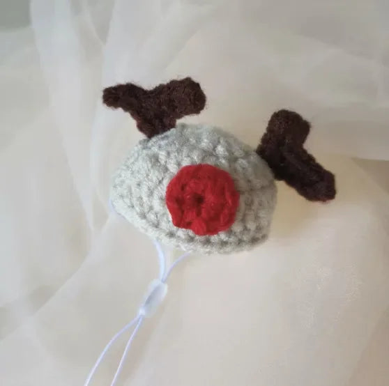 Cute Handmade Knitted Hat Hamster Decoration Chipmunk Guinea Pig Hamster Accessories Hamster Toy Halloween Christmas Pet Decor