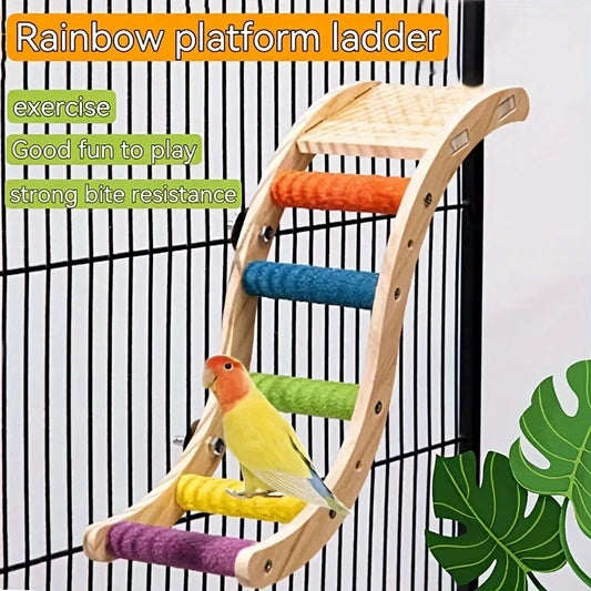 Parrot Ladder Toy Gnawing, Grinding Claws, Grinding Mouth Frosted Ladder Cloud Ladder Station Stick Climbing Platform