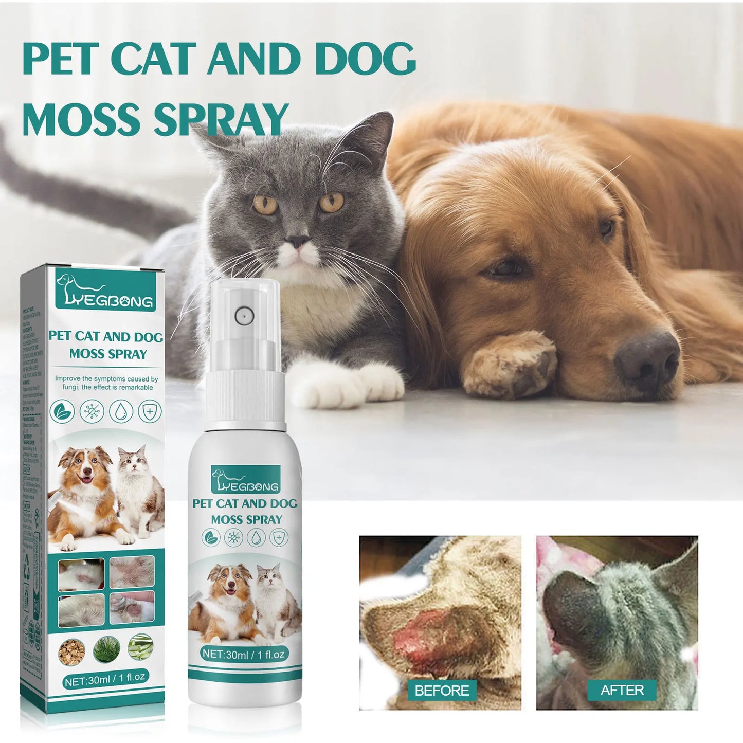 30ml  skin medicine spray for cats and dogs to remove mites