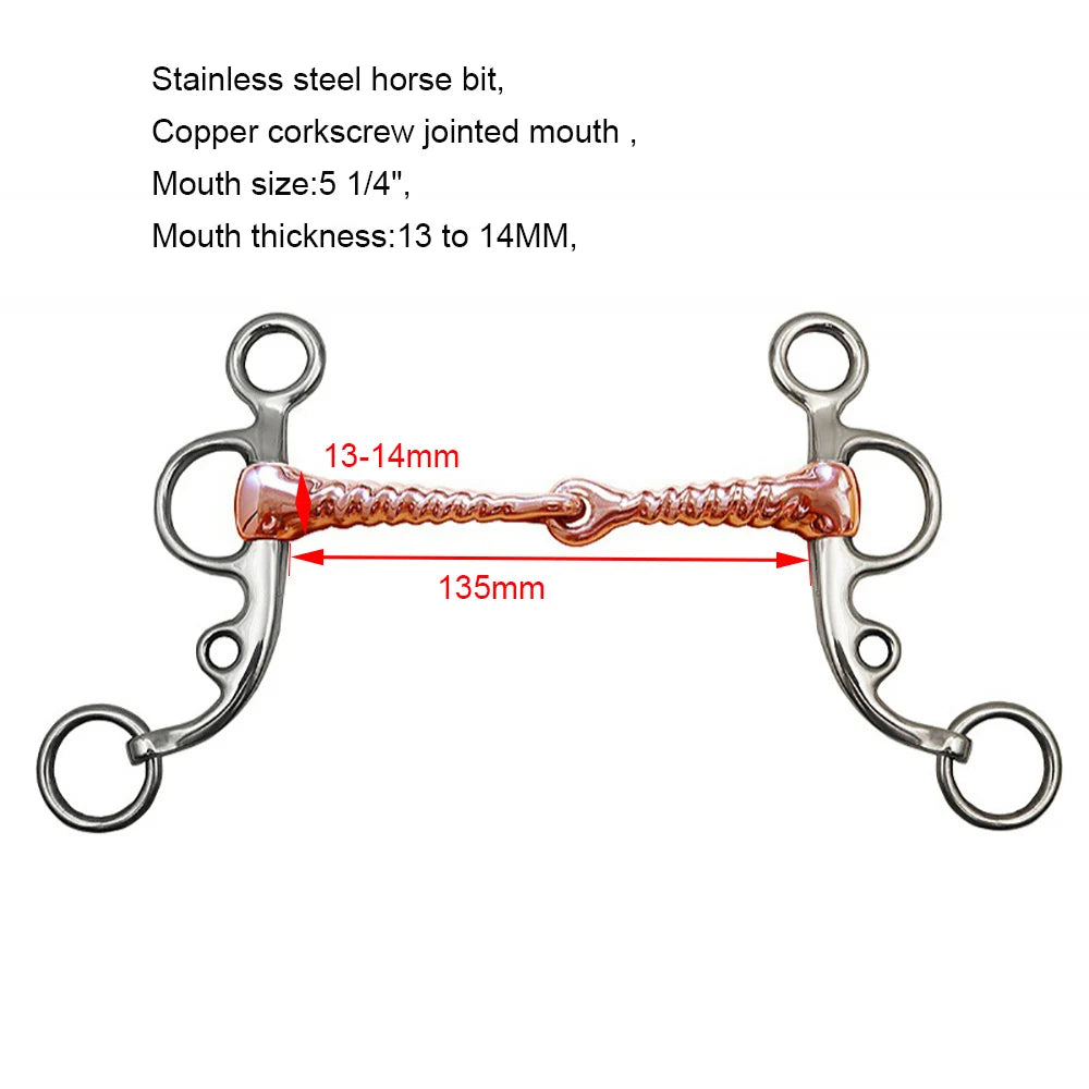 Equestrian Horse Mouth Bit Snaffle Gag Bite Horse Training Riding Harness Supplies