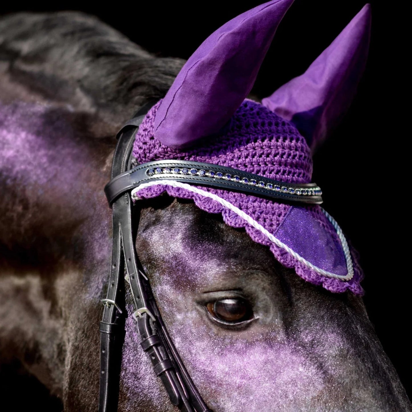 Custom  Amethyst Shining Sparkling  Horse Saddle Pad Breathable Cotton Inside Layer