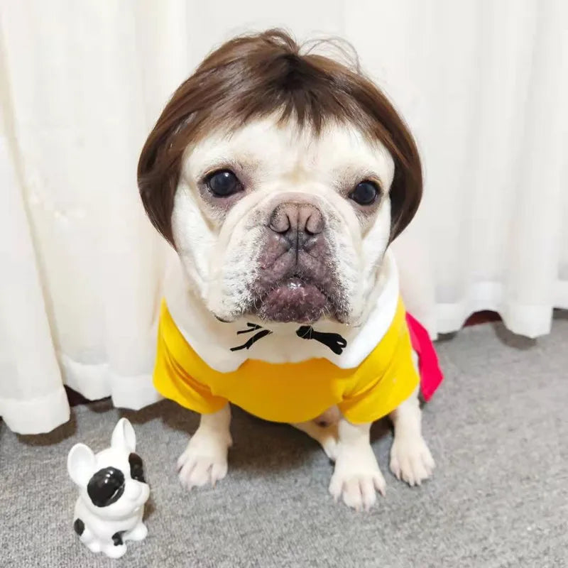 NONOR Pet Wigs Cosplay Props Funny Dogs Cats Cross-Dressing Hair Hat Costumes Head Accessories for Halloween Christmas Supplies