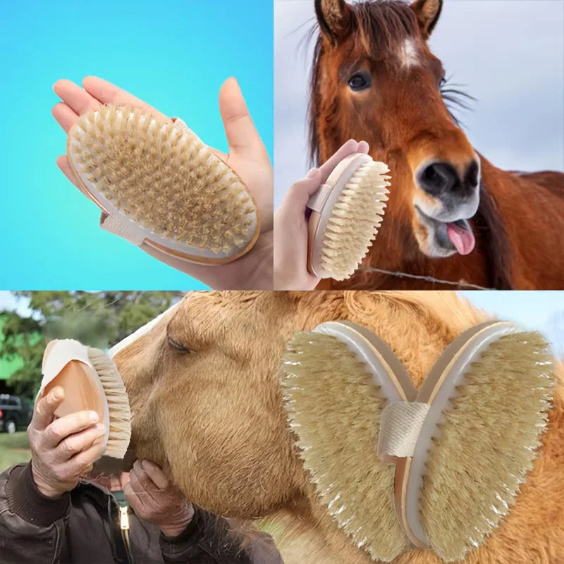 1/2pcs Natural Horse Hair Detangling Cleaning Brushes for Daily Grooming Decontamination Essentials Horse Grooming Supplies