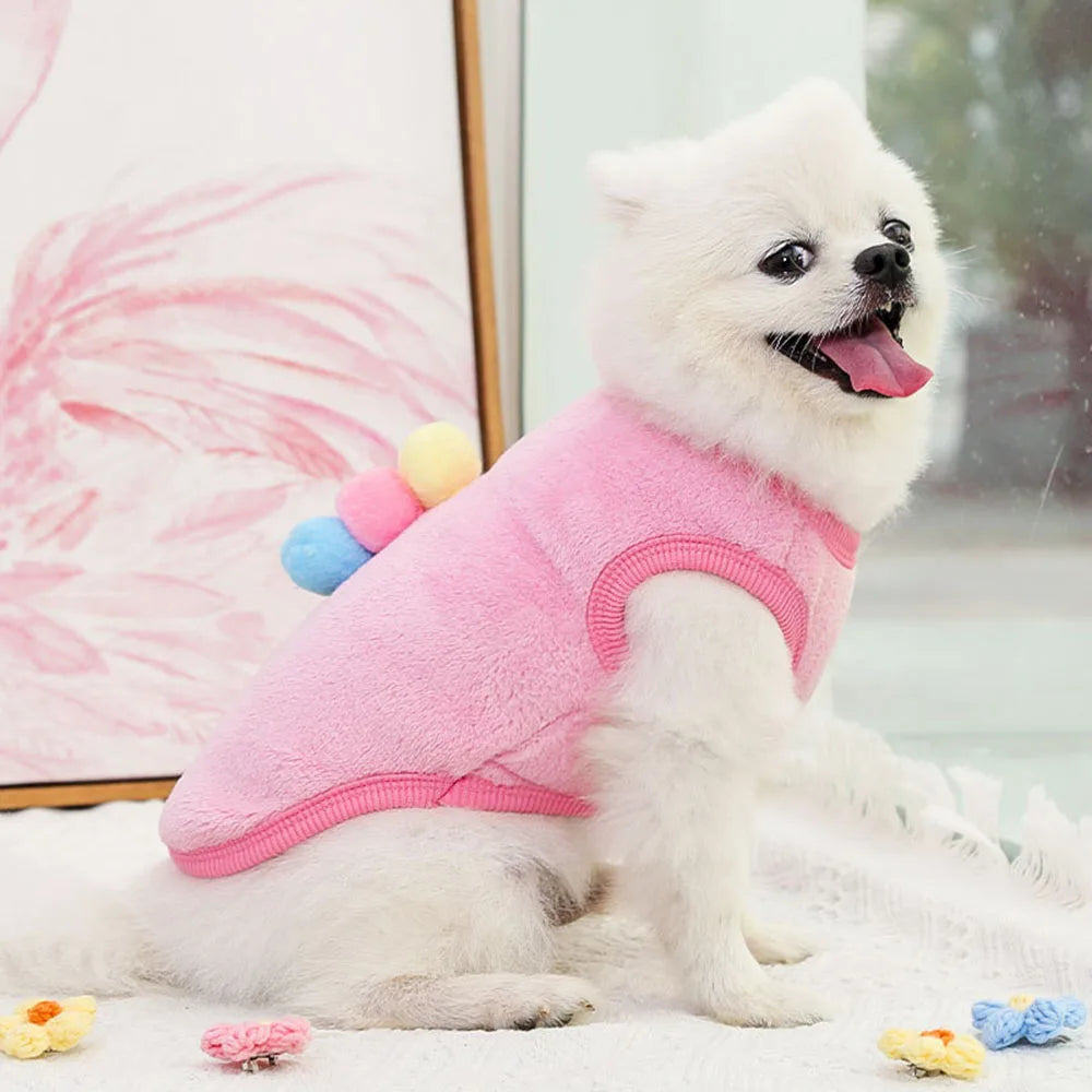 Cat Sweater Small Dog Clothes Winter Warm Cute Pet Sweaters Flannel Cat Vest Outfits for Chihuahua Yorkie Dachshunds Small Dogs and Hairless Cats