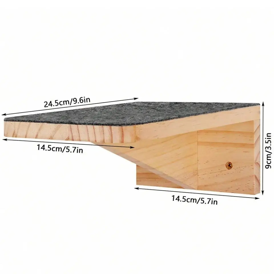 Wall-Mounted Cat Hammock Cradle Cat Climbing Frame Floating Shelf Solid Wood Cats Scratch Posts for Sleeping and Playing Toy