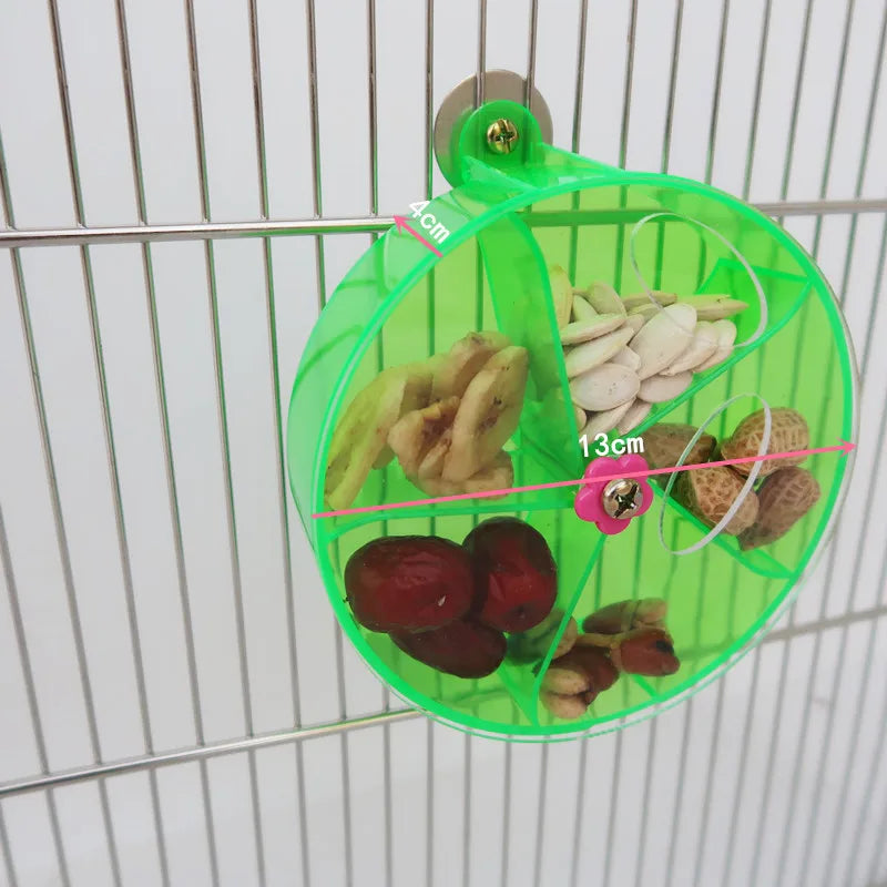 Rotating Pet Parrot Toys Wheels, Bite Chewing Birds Foraging Food Box Cage Feeder, Birds accessories